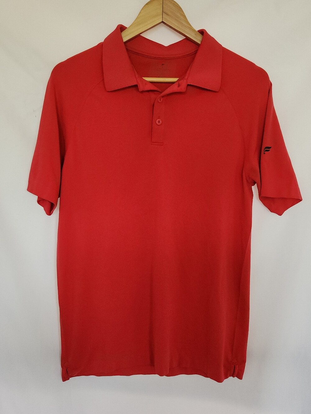 Fabletics Training Day Polo Shirt Athletic Golf Short Sleeve Sedona Pink Red M